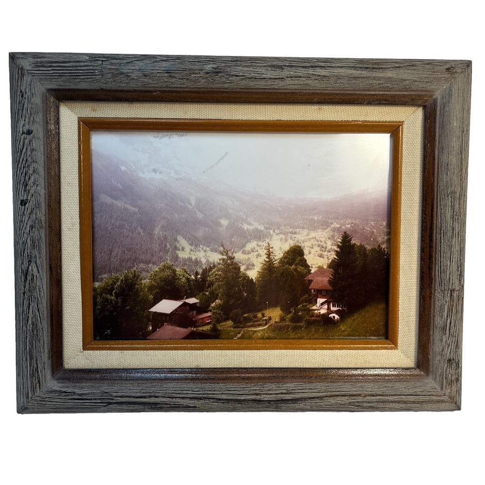 Framed Photo Of Switzerland Grindlewald Mt. First 1999 4X6 Photo 7X9 Frame